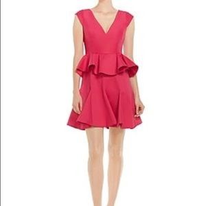 Brand new Halston Heritage Cerise peplum dress